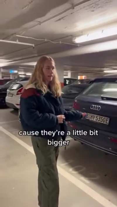 Germany has larger parking pays designated as "women only"