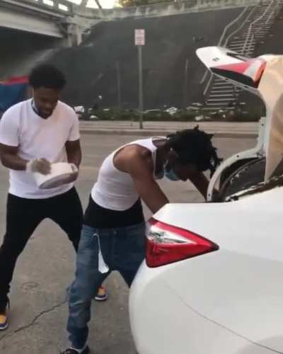 Rex Chapman - These young men in Miami loaded up their car with food, then went to feed the homeless in Overtown - Miami. Humanity.