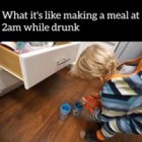 Child gettiing himself something to drink
