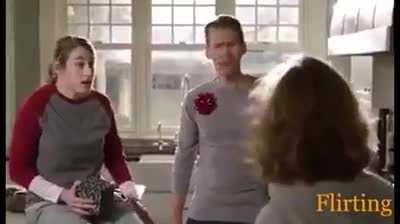 Brother returns and gives sister a present