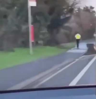Officer you’re looking a little soaked...