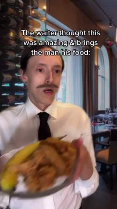 Blind man at a restaurant