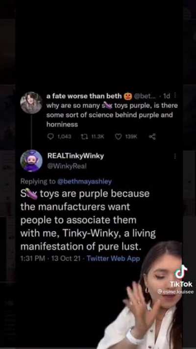 Tinky Winky is hung