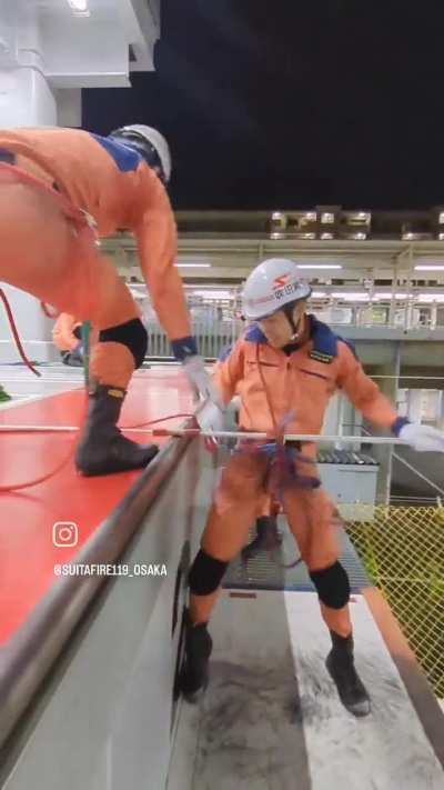 Japanese Firefighters training