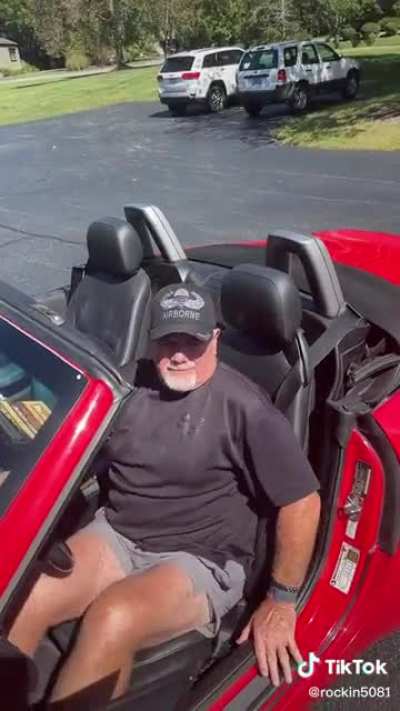 His dad finally let him drive it