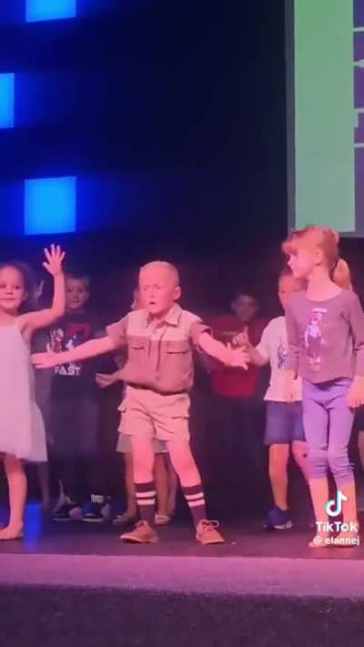Li'l guy giving it his all