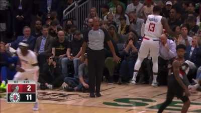 [Highlight] Paul George scores and runs into Steve Ballmer