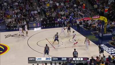 [Highlight] Jamal Murray with a ridiculously deep rainbow 3 over Bones Hyland and then tells him "You can't guard me"