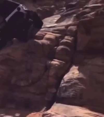 Dude thought he could catch a jeep…