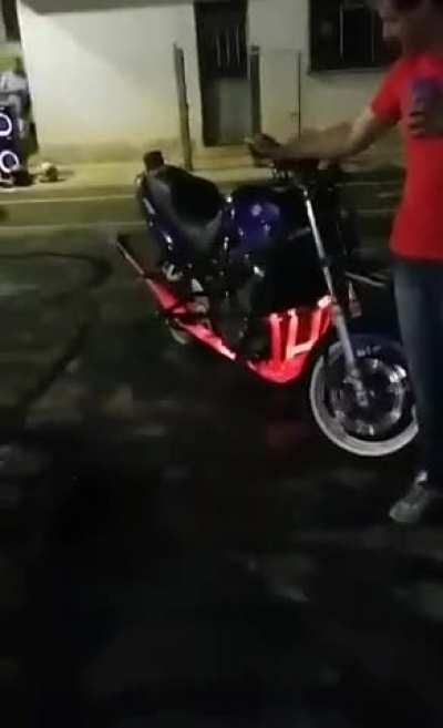 Look how awesome my motorbike is...