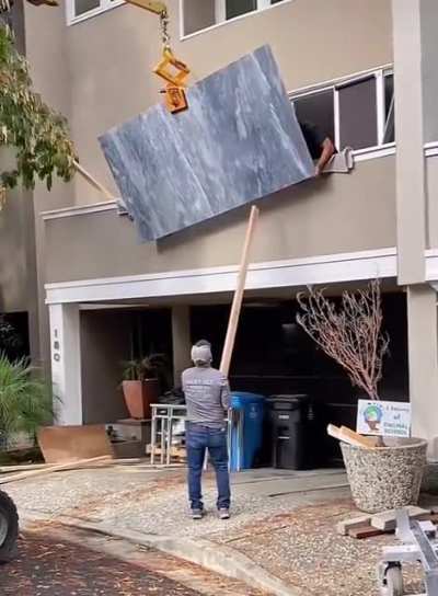 WCGW Lifting a giant stone slab over a balcony