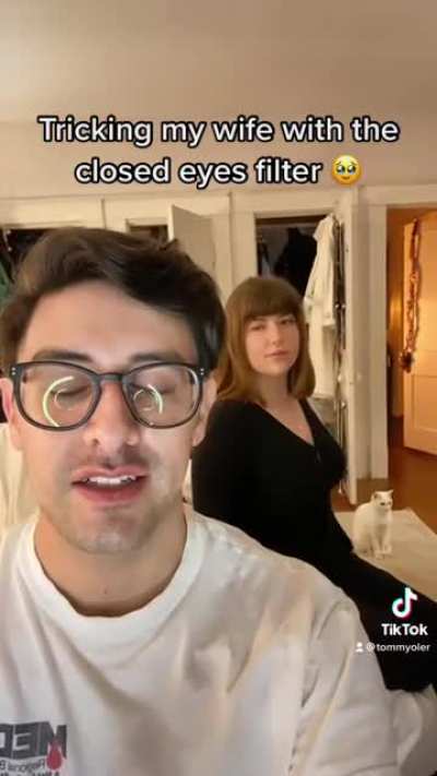 Closed eye filter trick doesn’t go as planned