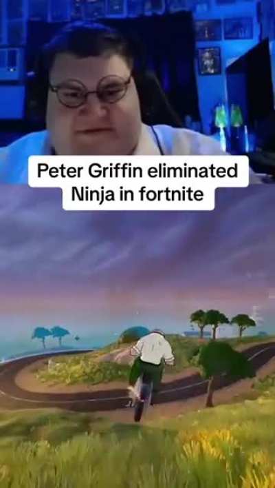 Peter Griffin playing Fortnite