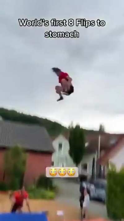 8 flips in the air ??