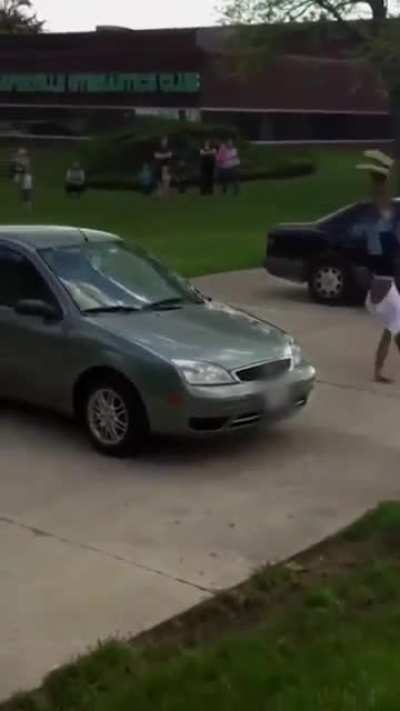 Flipping in Front of Parked Cars