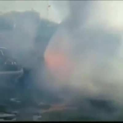 Watch how tense it gets when this firefighter is putting out this fire