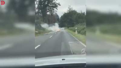 "Nothing To See Here, Just A Farmer Driving Home With Flaming Logs On His Roof"