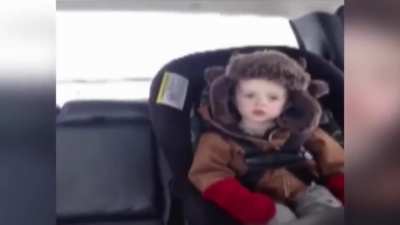 Dad Gives Tired Son Permission to Sleep.