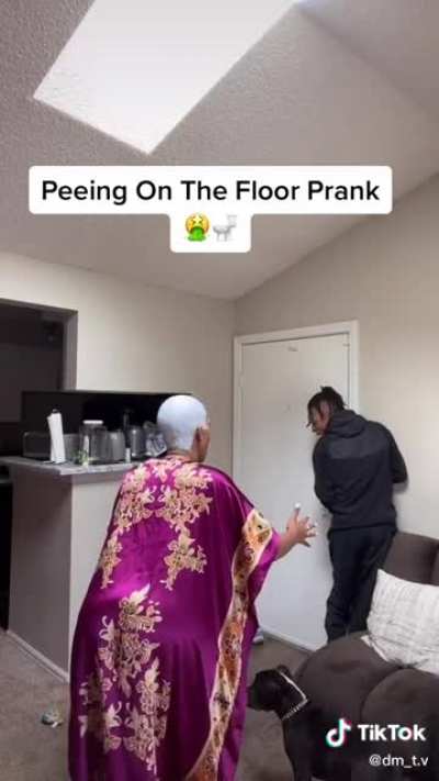 Peeing on the floor prank