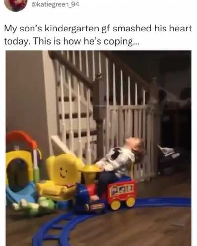 Bro is just in kindergarten and looks like he already lost all hope