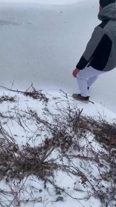 Trying to walk on Frozen River