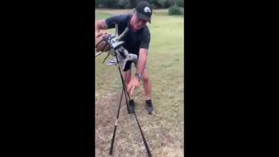 Giant Australian crab takes and breaks golf club