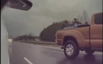speeding driver sees the construction zone way too late