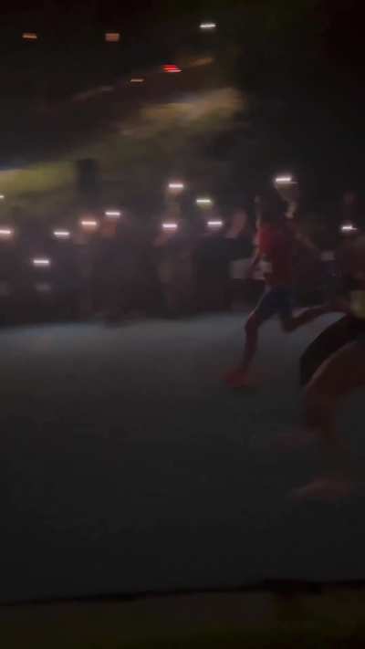 In Chattanooga TN on August 26, when the lights went out at the Magnum Mile the crowd improvised and helped light the way.⁠ ⁠ ? @clemson3479