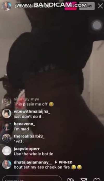 Lighting your ass on fire for attention on Instagram
