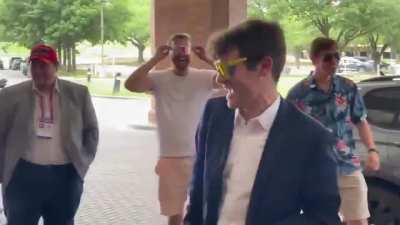 Nick Fuentes and his crew as they entered CPAC.