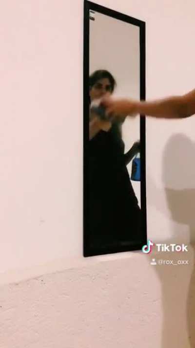 Some girl I follow broke her mirror between takes lol