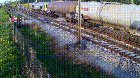 Dutch cyclist crossing a railroad