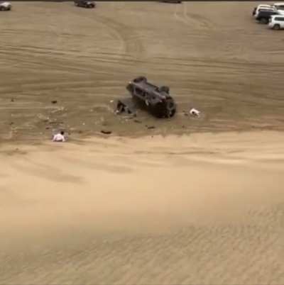 Fast cars and sand dunes are never a good combination.