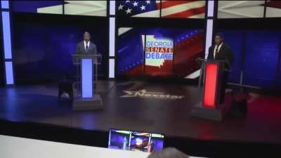 Herschel Walker pulled out a prop police badge during his debate tonight to "prove" he's a cop (he isn't)