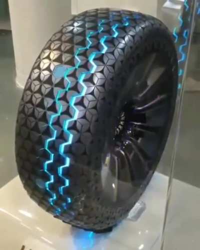 The "Hexonic Tire" is an Intelligent tire Concept where it can Change it's Form upon the Grip, Temperature, or State of the Road.