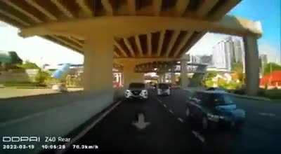 idiot drive too fast on a busy road