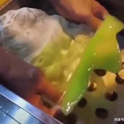Making fake lettuce which is usually displayed in the windows of restaurants so you "know what you're going to eat" - Japan