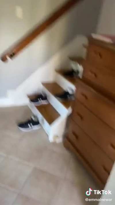 Woman tells her husband that there’s water running down the stairs