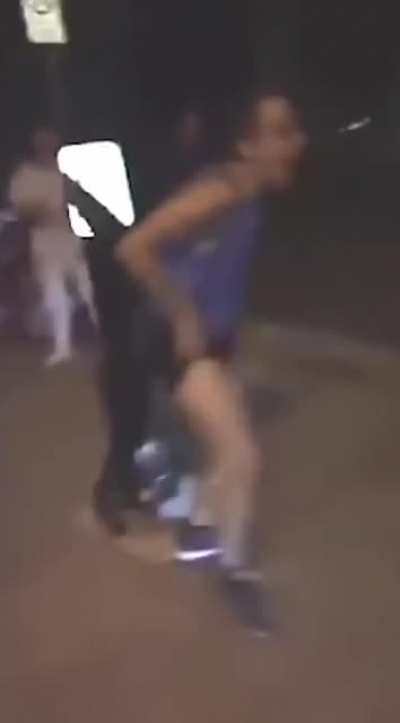 Jumping over the sign