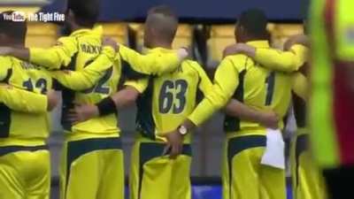 Australian cricket team during ab international Cricket match