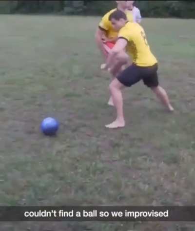Playing Football with Bowling Ball