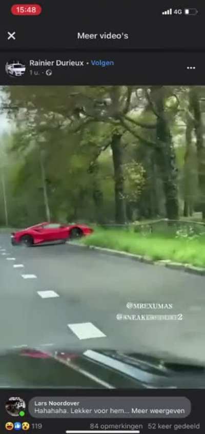 This idiot in his 2 day old Ferrari