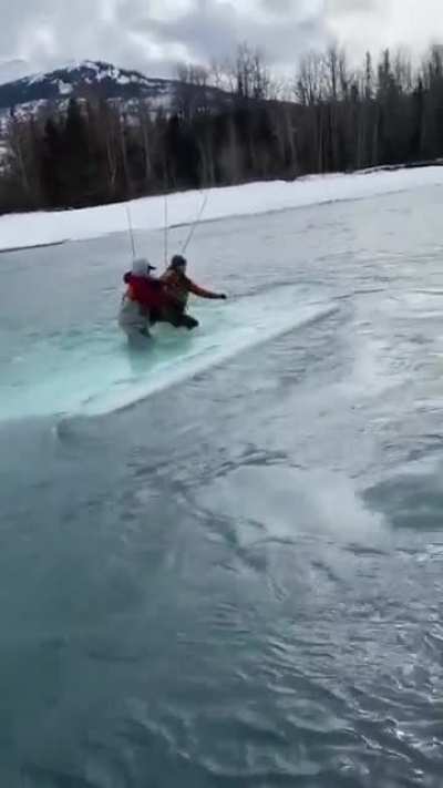 To fly fish on the ice