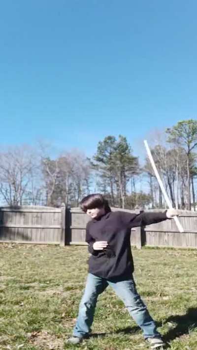 Swinging a rod crazily