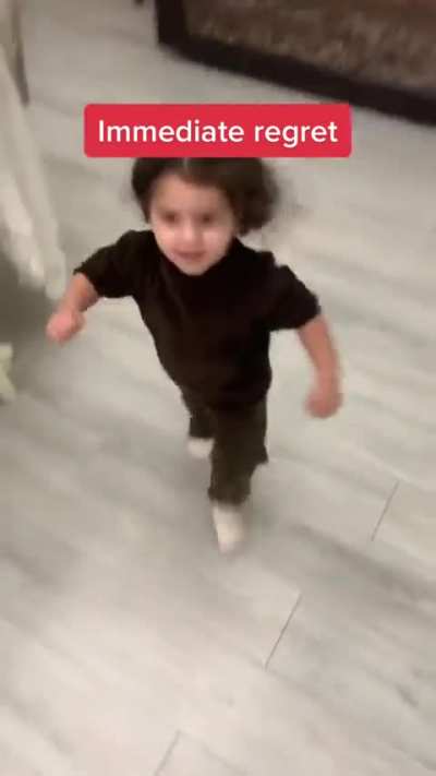 To hit her father