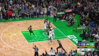 [Highlight] Al Horford sinks the three-pointer to give the Celtics a 2 point lead with 29s left in OT!