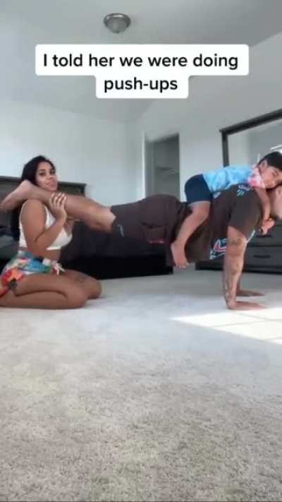 Family exercise takes an unexpected twist