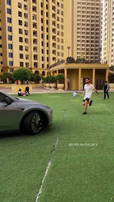 Playing football with my car :D