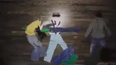 A stop-motion fight using laundry.