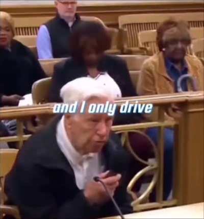 A 96 year old has to drive his 65 year old son to hospital every week for treatment cancer.